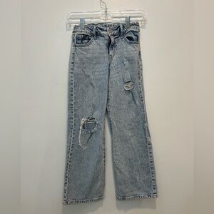 Classic Blue Distressed Girls Jeans